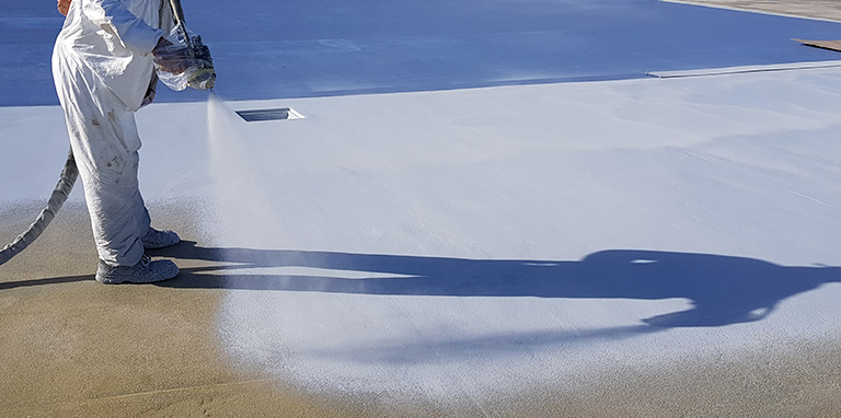 Spray-applied roof coating